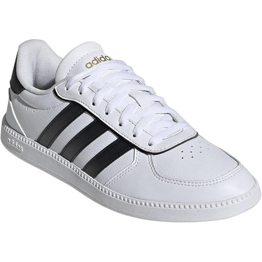 NWT adidas Women's Breaknet Sleek Sneaker, White/Black/Gold Metallic-Sz 8
